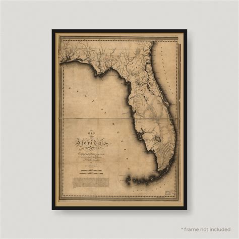 Map of Florida Historical Map of Florida Antique Map of - Etsy