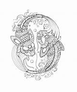 Zodiac Pisces For Adults Coloring Page  Free Printable Pages sketch template