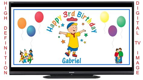 Personalized Caillou Digital Birthday Party Sign Banner Image | Etsy