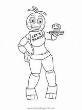 Toy Chica FNAF Coloring Page For Kids  Free Five Nights At Freddys sketch template