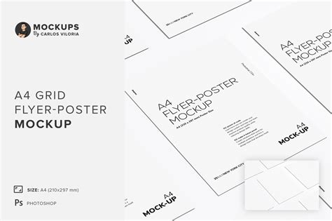 Grid A4 Flyer – Poster Mockup - FilterGrade