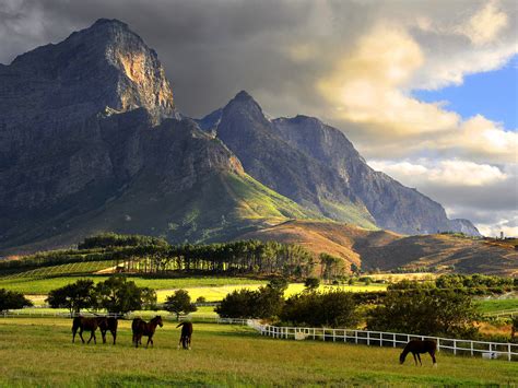 Green mountain, Franschhoek, mountains, South Africa, farm HD wallpaper | Wallpaper Flare