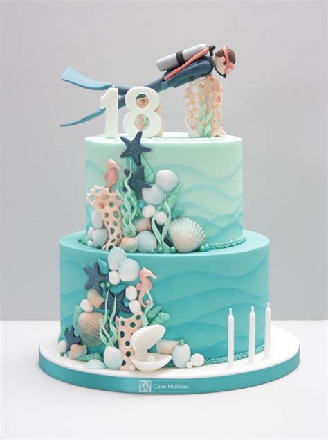 Diver 18th Birthday Cake Under the Sea #divingcake #watersportcake #extremalsportcake # ...