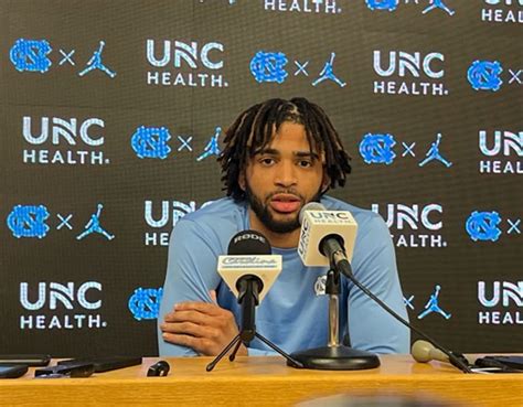 North Carolina UNC Tar Heels basketball guard senior RJ Davis discusses Duke