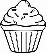 Simple Cupcake Coloring Page  Wecoloringpagecom coloring sketch template