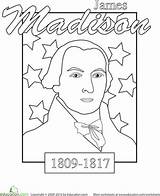 Coloring Pages President James Madison sketch template
