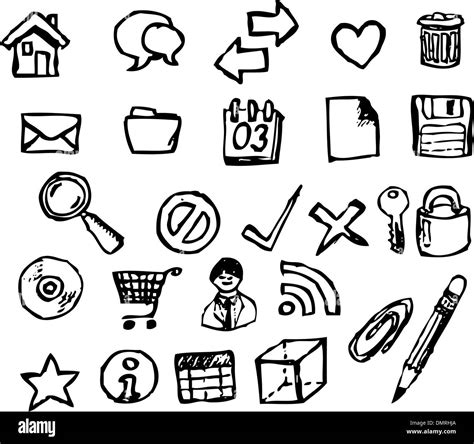Set of doodle computer icons Stock Vector Image & Art - Alamy