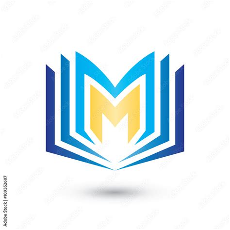 Book Symbol with Letter M Logo Concept Stock Vector | Adobe Stock