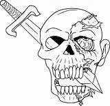 Pirate Skull Coloring Page sketch template