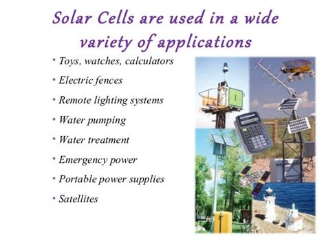 Solar cells and its applications