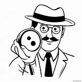 Detective With Magnifying Glass Coloring Page 72265 57211 sketch template