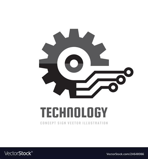 Digital tech - vector business logo template concept illustration. Gear ...