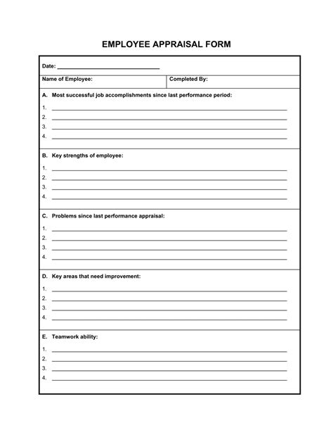 Fillable Performance Appraisal Form - Printable Forms Free Online