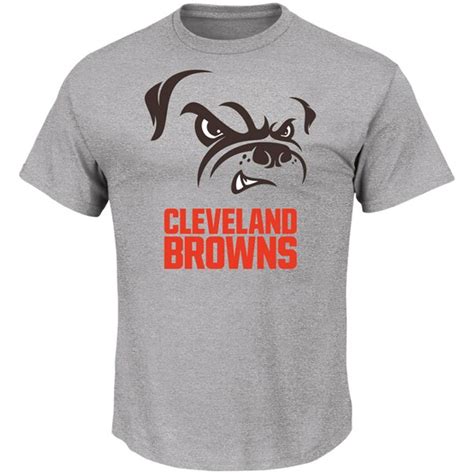 Men's Majestic Gray Cleveland Browns Secondary Logo T-Shirt