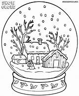 Printable Snow Globe Coloring Page Sketch sketch template