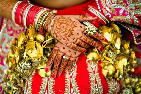 Henna Written On Hands of Bride