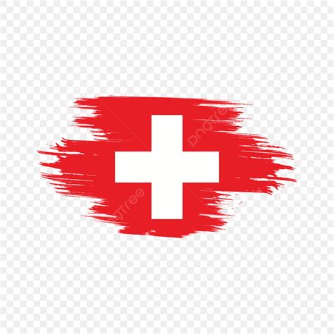 Switzerland Flag Transparent Watercolor Painted Brush, Switzerland Flag ...