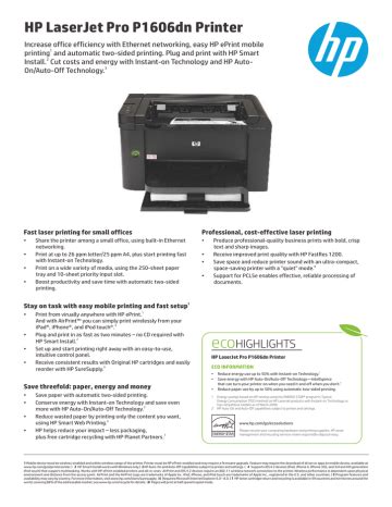 HP LaserJet Pro P1606dn Printer | Manualzz