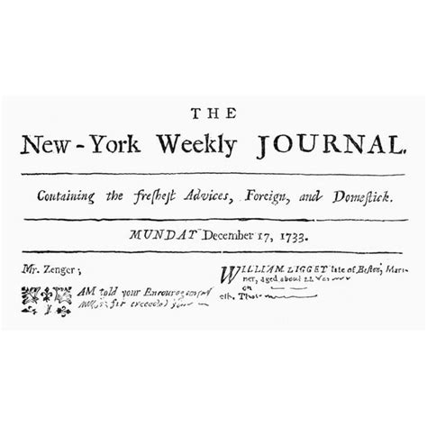 New York Weekly Journal. /Nmasthead Of The New York Weekly Journal, 17 ...