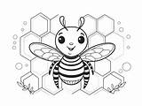 Charming Honey Bee Coloring Page  sketch template