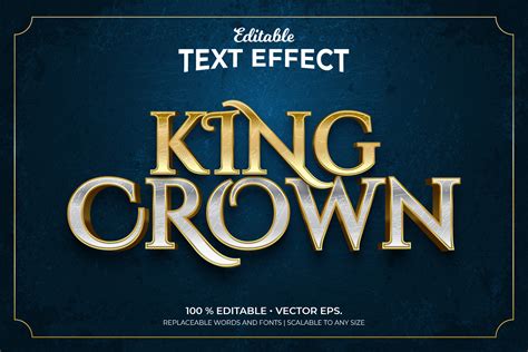 King Crown 3d Editable Text Effects Graphic by Grapeer · Creative Fabrica