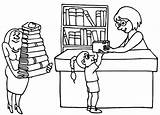 Librarian Coloring Pages sketch template