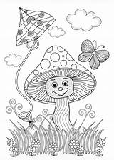 Happy Fungus Coloring Fun Page  ColorBliss sketch template