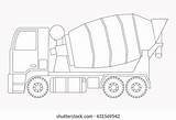 Construction Machinery Concrete Mixer Coloring Pages Stock Vector  sketch template