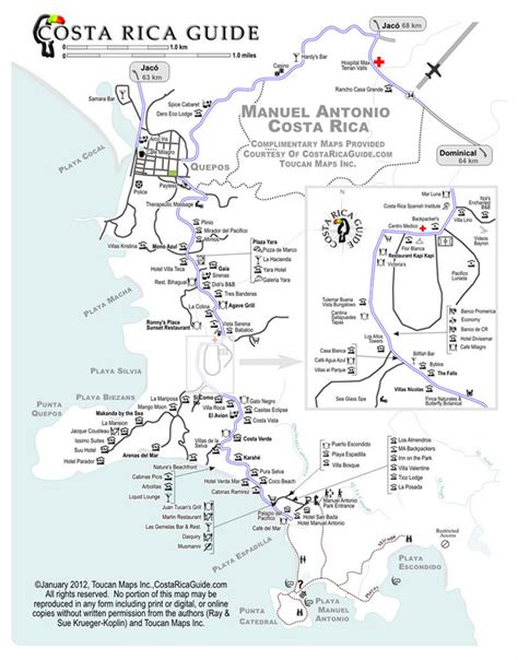 Map of Manuel Antonio, Costa Rica