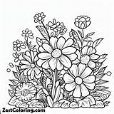 Flower Garden Coloring Pages 2  For Kids – Smart Creative sketch template
