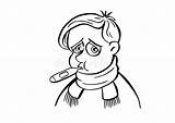 Sore Throat Cartoon Coloring Page Sketch sketch template