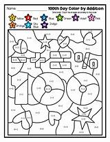 Free 100 Days Of School Printables  Color By Number sketch template