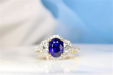 sapphire halo ring Archives - Customised Engagement Proposal Ring with ...