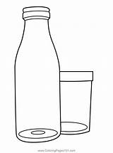 Bottle And Glass Coloring Page For Kids  Free Crocodile Printable sketch template