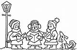Christmas Carolers Coloring Page sketch template