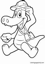 Cute Cartoon Alligator Coloring Page  Free Printable Pages sketch template