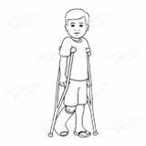 Crutches Coloring Pages sketch template