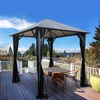 Outdoor Aluminum Hardtop Gazebo for Patios, Insulated Panel 8x8,Single ...