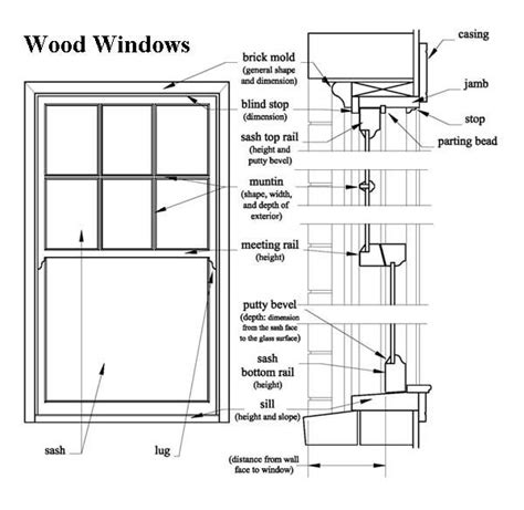 double-hung window section | Wood windows, Window construction, Window ...