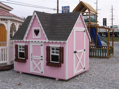 Pink Girls Wood Playhouse | 4-Outdoor