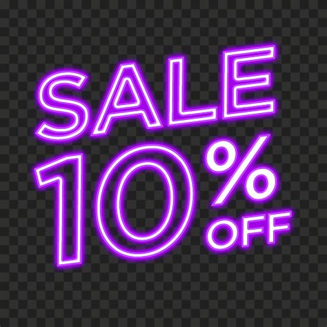 HD 10% Off Sale Green Neon Sign Transparent Background | Citypng