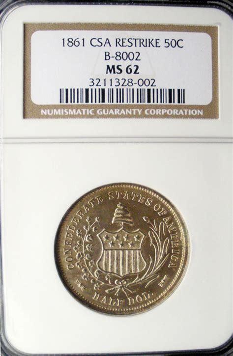 1861 Confederate States of America NGC MS62