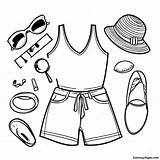 Casual Summer Outfit Coloring Page  Pagescom sketch template