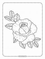 Hand Drawn Simple Flower Coloring Page sketch template