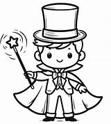 Magician Coloring Pages Para Coloriage Colorear Mago Magos Cirque  sketch template