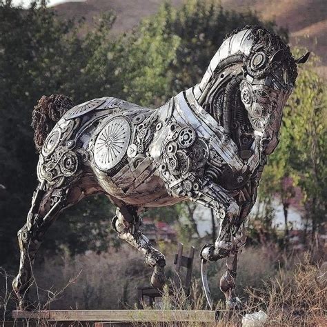 Pin by Carol Gossman on Steampunk | Metal horse sculptures, Horse sculpture, Steampunk art