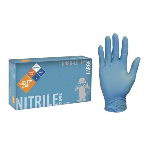 THE SAFETY ZONE X-Large Blue Nitrile Glove Powder-Free Bulk 1000 (10-Pack of 100-Count)-GNPR-XL ...