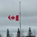 Canadian flag at half mast in Winnipeg, Canada - Virtual Globetrotting