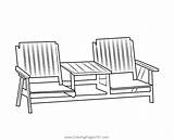 Chair And Bench Coloring Page For Kids  Free Furnitures Printable sketch template