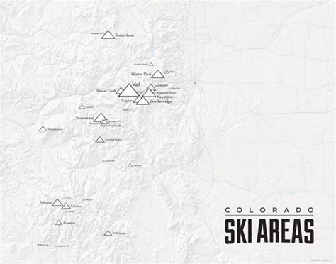 Colorado Ski Resorts Map 11x14 Print | Etsy